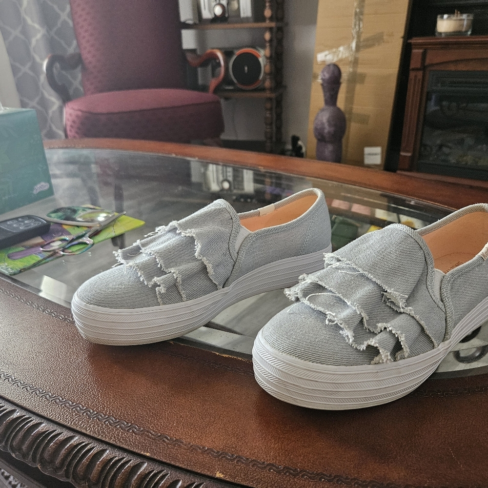 Keds Gray Ruffle Sneakers